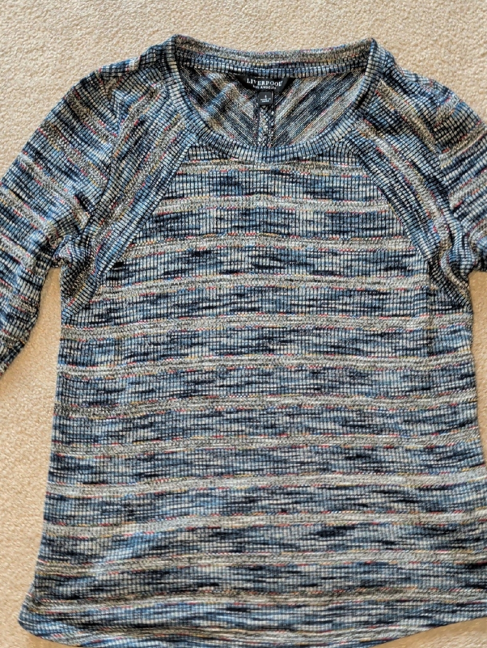 Liverpool Multicolor Knit Crewneck Top Size S